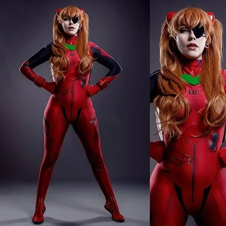 Hot Toys EVA Cosplay Costume Fullbody Anime 3.0 Asuka Langley Soryu Jumpsuits Birthday Party Suit Costumes Adults Kids