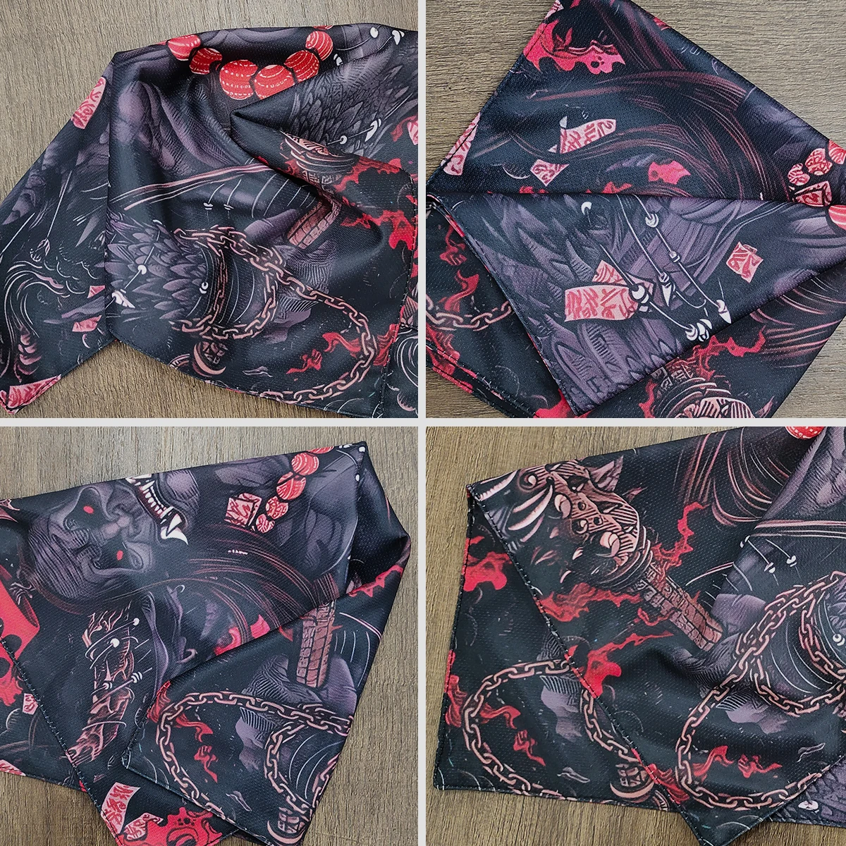 

EDC Hank Men's Handkerchief for Knife Beads Storage Decoration Personality Style Devil Pattern Vintage