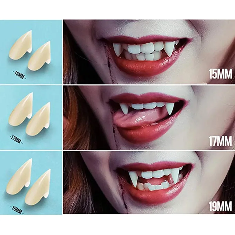 1 Pairs Halloween Decoration for Vampire Teeth Dentures Prop Zombie Devil False Tooth Cosplay Costume Accessory Party Supp