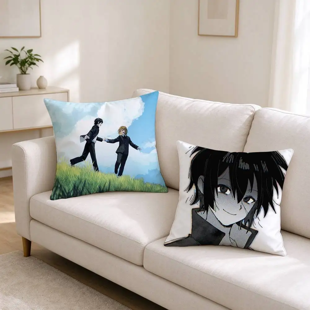 H-Horror W-Webcomic Satoru Tsukada  Pillow Case Square Double-Sided Sofa Cushion Cover Bedroom Bedside Pillow
