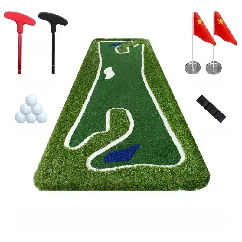Portable Golf Putting Green Mat Indoor Outdoor Practice Trainer Artificial Turf Chipping Pad Home Garden Training Equipment