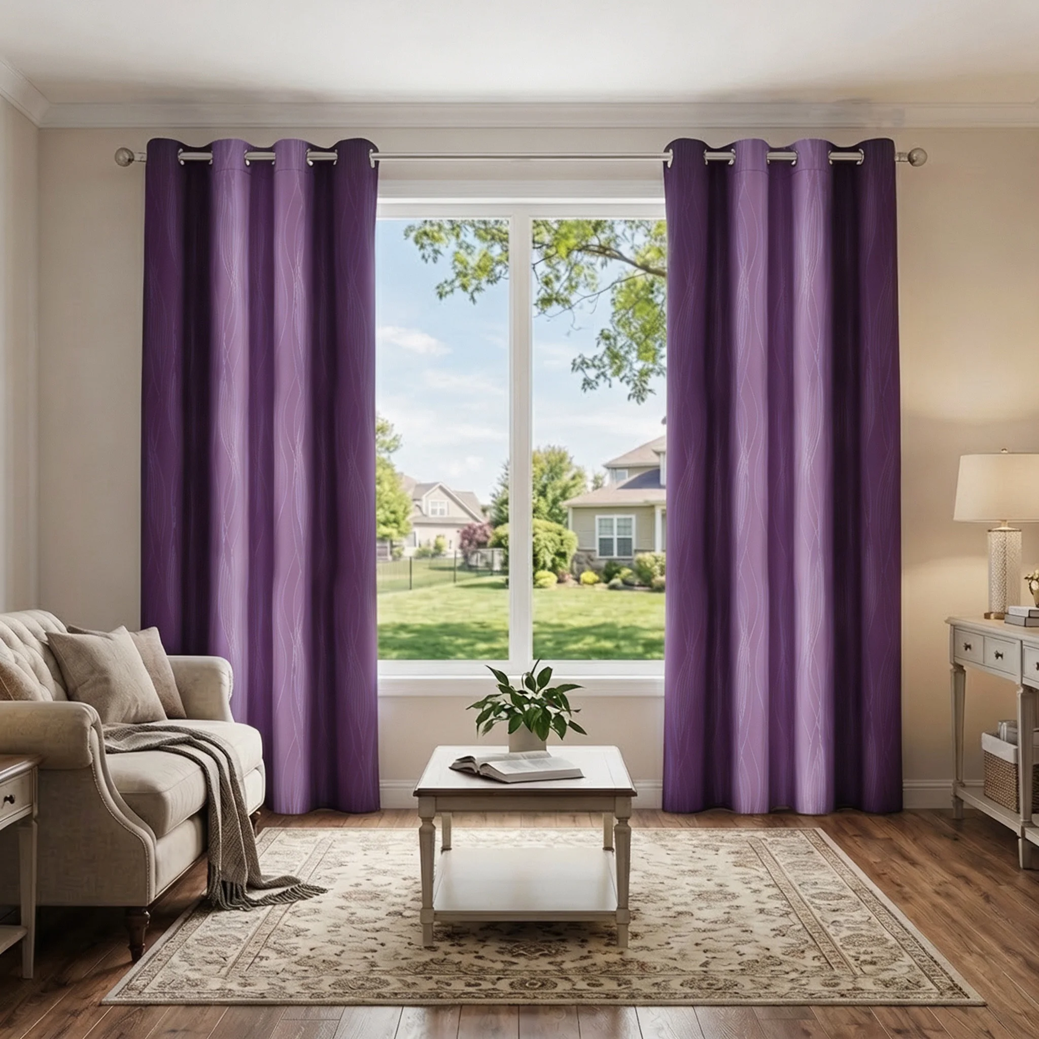 2 Panels Total Blackout Gradient Window Curtains, Grommet Thermal Insulated Drapes for Cozy Indoor Bedrooms, 100% UV Blocking & Maximum Privacy, Easy Hanging Chic Home Decor