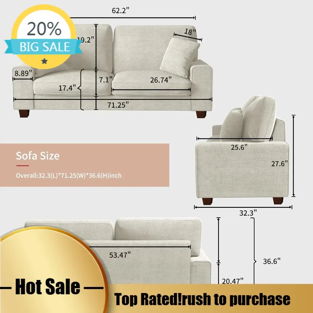 

Бестселлер: Современный элегантный диван-софа для гостиной, с обивкой из шенилла, съемным чехлом, пружинными подушками, из массива дерева.