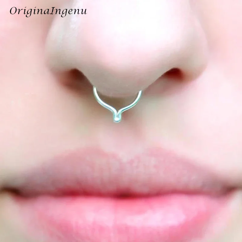Nose Cuff 14K Gold Filled Pierceless Nose Ring Handmade Tarnish Resistant Fake Piercing Nose Jewelry Waterproof Fake Nose Ring
