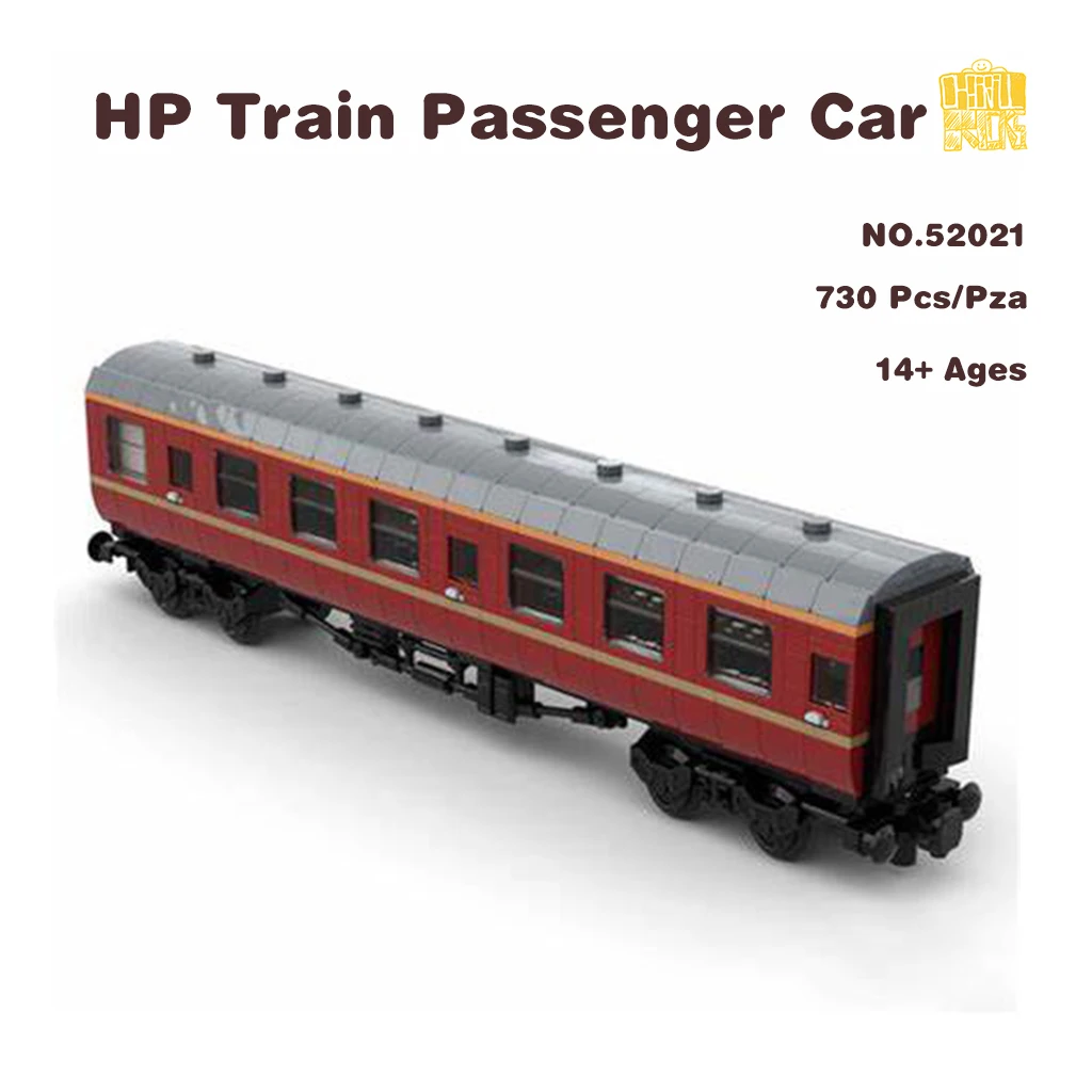 

MOC-52021Train Passenger Car Model With PDF Drawings Building Blocks Bricks Kids Educational DIY Toys Birthday Christmas Gifts