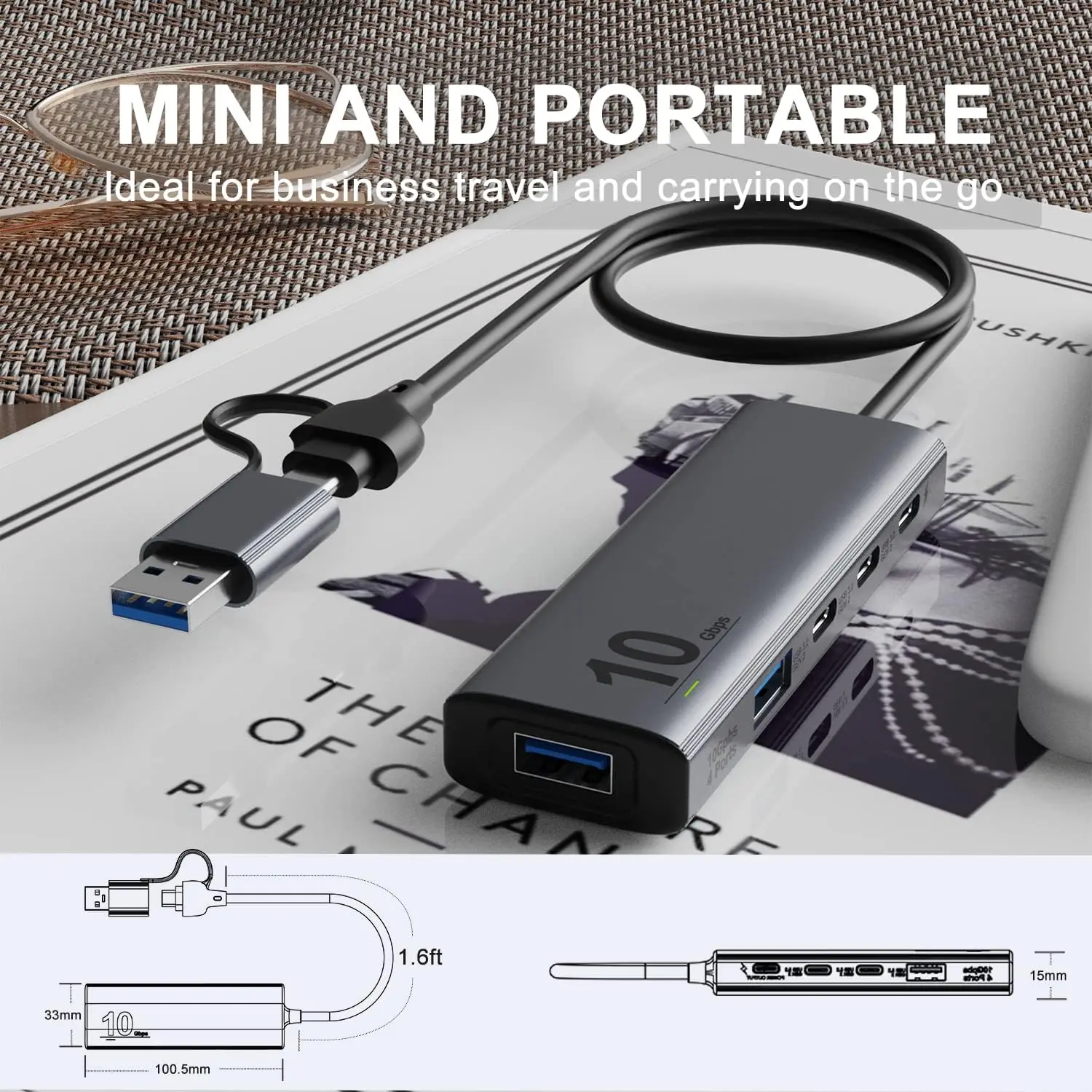 Imagem -05 - Hub Usb c 10gbps Usb 3.2 Gen Hub Adaptador Multifuncional Divisor Compatível Windows Mac os Linux Ipad Hub Usb tipo c 3.2 Hub