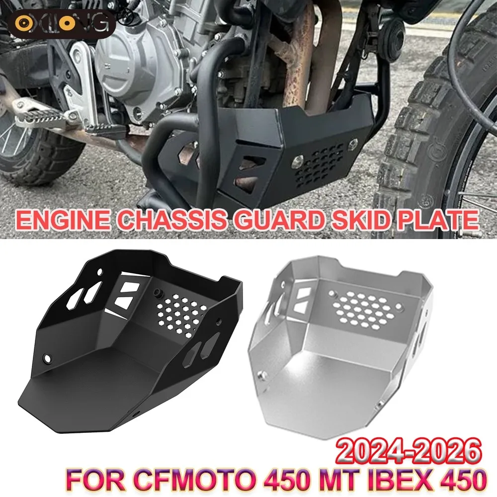 

450MT Motorcycle Engine Guard Chassis Exhaust Protect Bash Skid Plate Crash Protector FOR CFMOTO 450 MT Ibex 450 2024 2025 2026