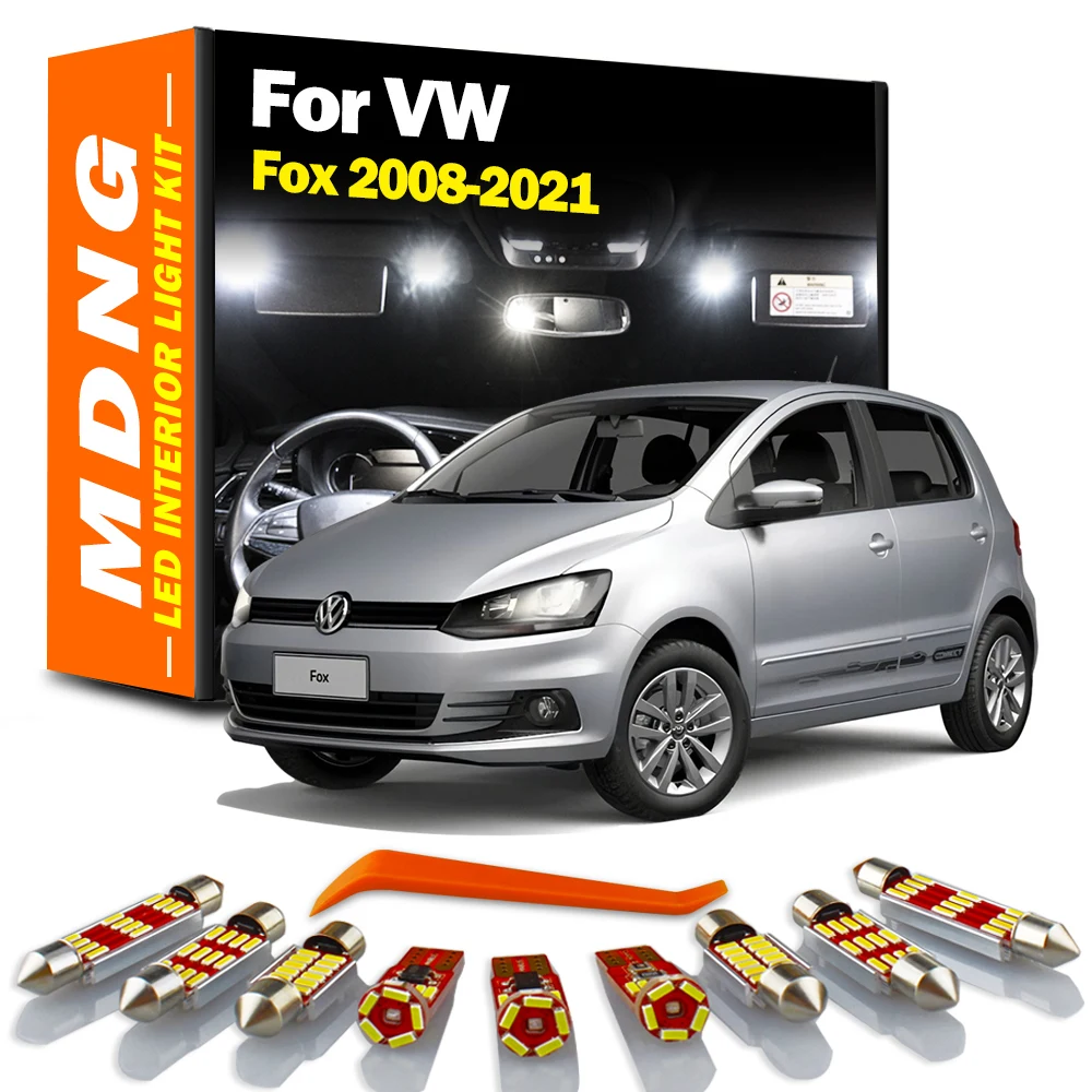 

MDNG 11Pcs LED Interior Map Dome Trunk Light Sun Visor Bulbs Kit For VW Fox 2008-2016 2017 2018 2019 2020 2021 Car Accessories