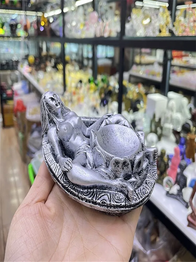 Natural crystal creative beauty resin crystal ball support mineral display stand