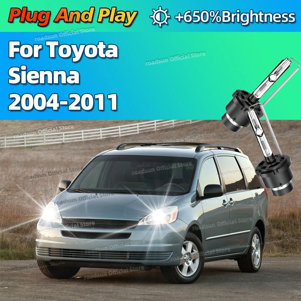 

2Pcs Xenon 35W 6000K White Car HID Headlight Replace Light Bulbs For Toyota Sienna 2004-2011 2005 2006 2007 2008 2009 2010