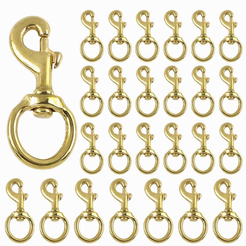 2/5 قطعة أبازيم النحاس 10-30 مللي متر حلقة ل المفاتيح Carabiners إبرة كروشيه طوق بكلاب مشبك دوار مشبك قفل الزناد خطاطيف قافلة للقفل