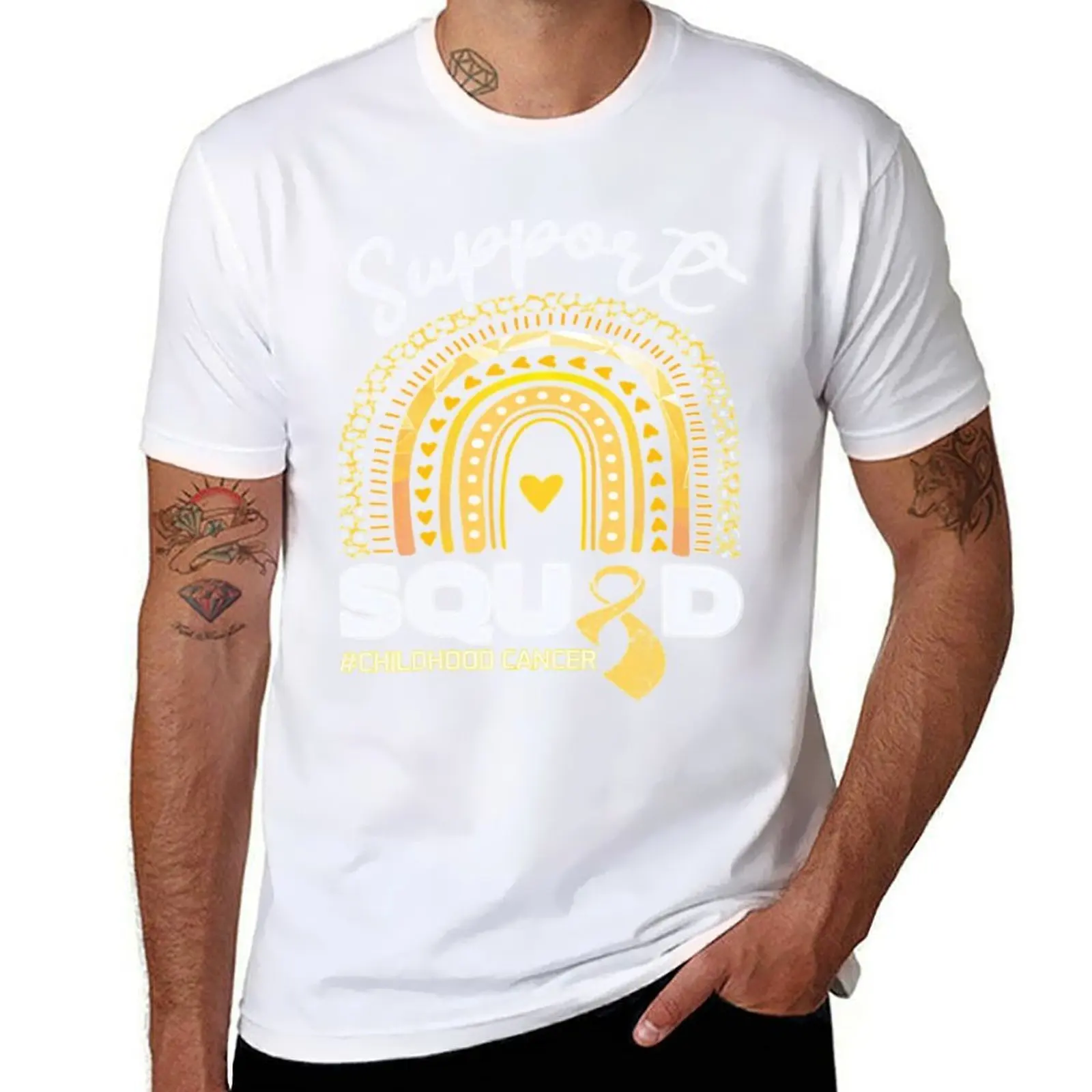 

Childhood Cancer Support Squad T-Shirt man t shirt cotton funny t shirts cotton T-Shirt