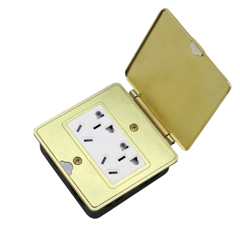 Type 86 stainless steel ground socket household waterproof hidden flip weak current five-hole network USB ground socket