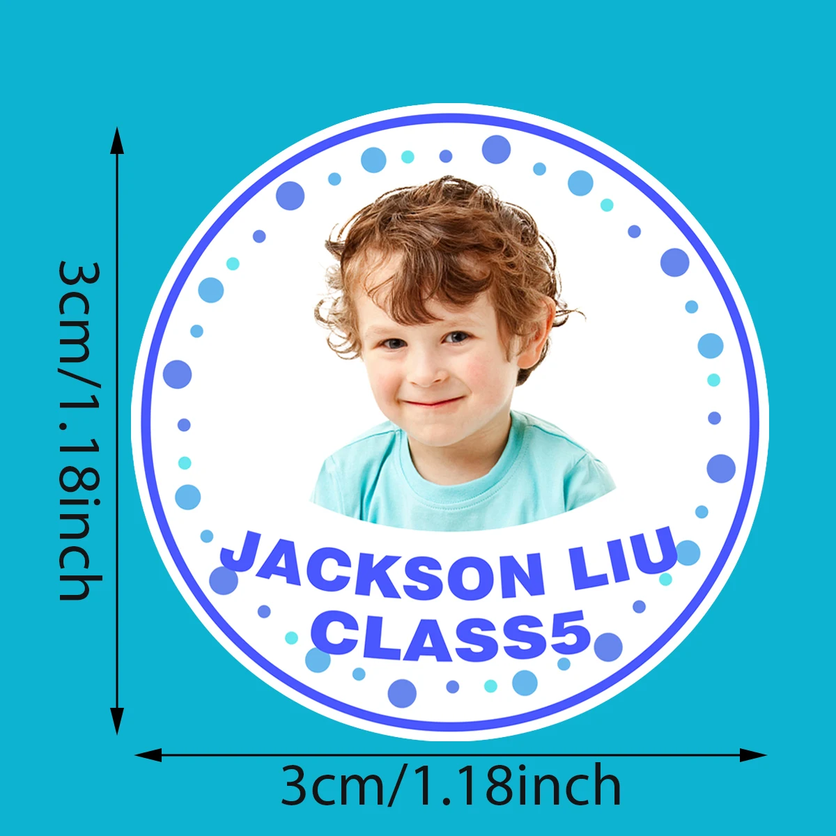 Children\'s photo name stickers,custom stickers for kindergarten school opening stationery cup stickers,waterproof name label ZP1