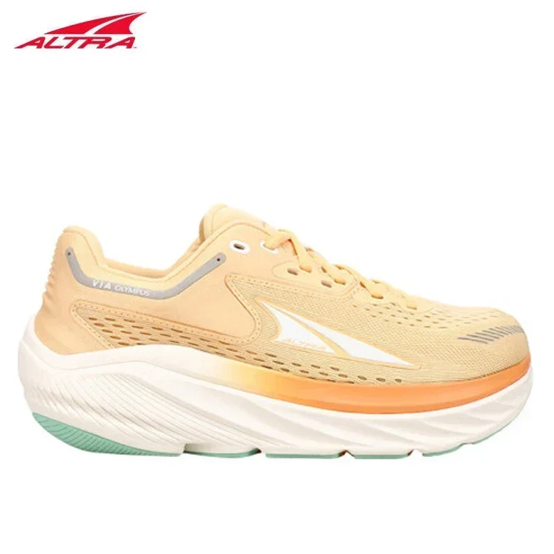 ALTRA Via Olympus 2 Gray Yellow Men Women Running Shoes Non-slip Stretch Road Light sport Training Sneakers