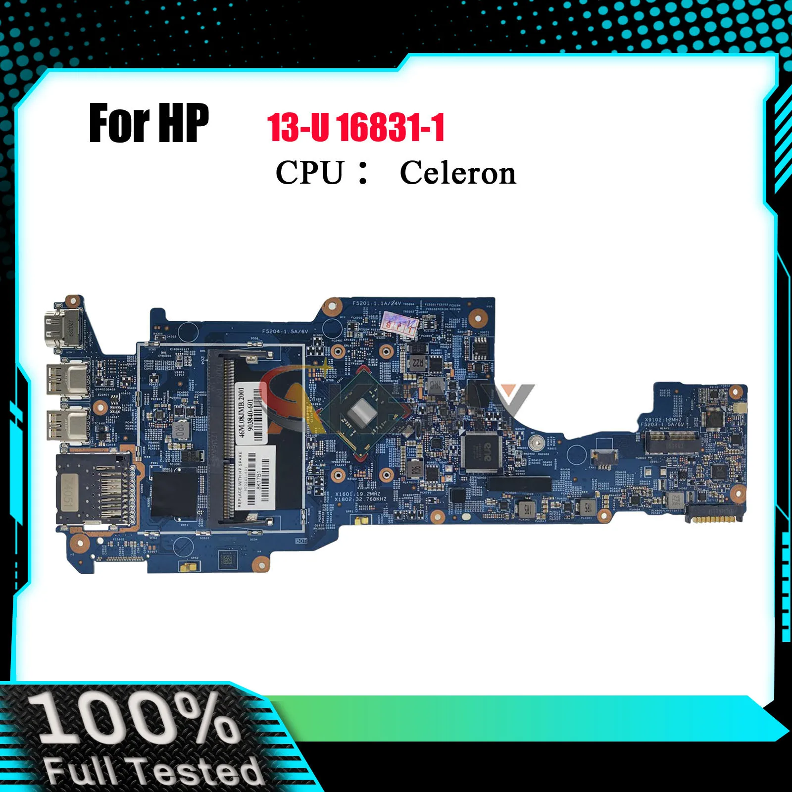 

16831-1 Материнская плата для ноутбука HP Pavilion 13-U с процессором N3710, 100% полностью протестирована