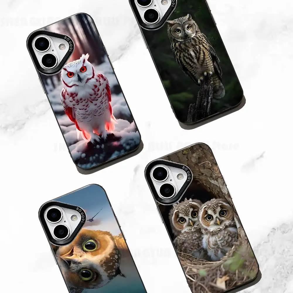 

Cut Animal Owl Phone Case For IPhone 17 16e 16 15 14 13 12 11 Pro Max X XR XS MAX Back Cover
