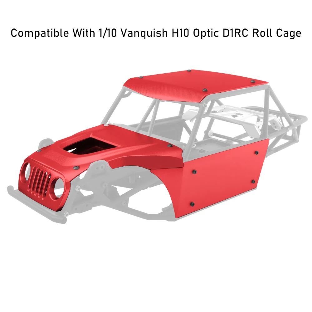 Aluminum Roll Cage Body Plate Panel Kit for Vanquish H10 Optic Sparco Yokohama RTR 1/10 RC Crawler Upgrades Parts