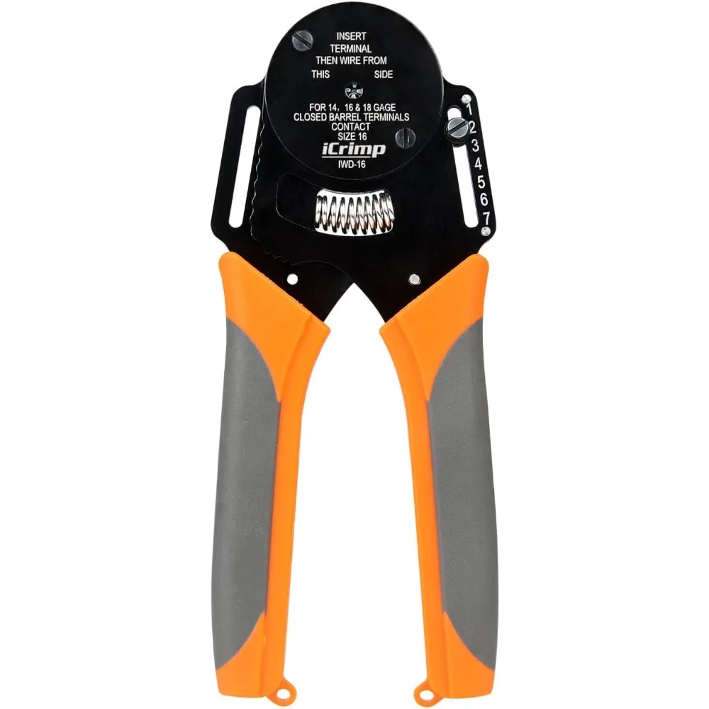 

4-Way Indent Crimper Tool for 14,16&18 Gauge Solid Contacts with Adjustable Force