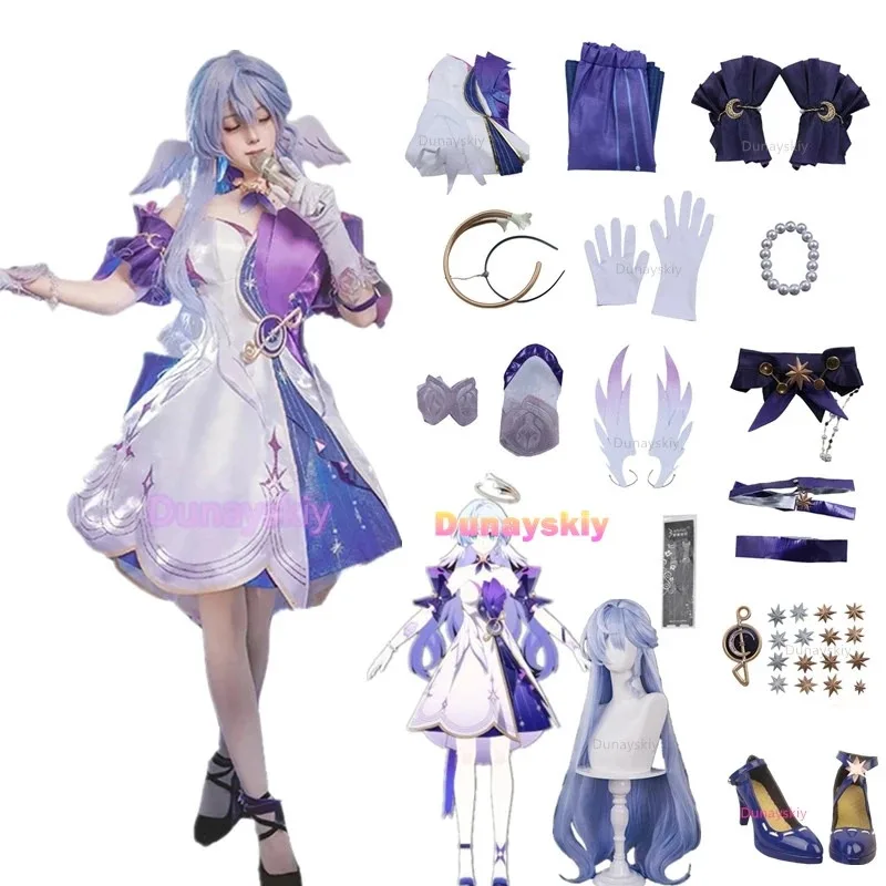 

В наличии XS-3XL Honkai Star Rail Робин Косплей Костюм Полный комплект Робин Косплей Наряд Платье Униформа Робин Косплей Парик Обувь