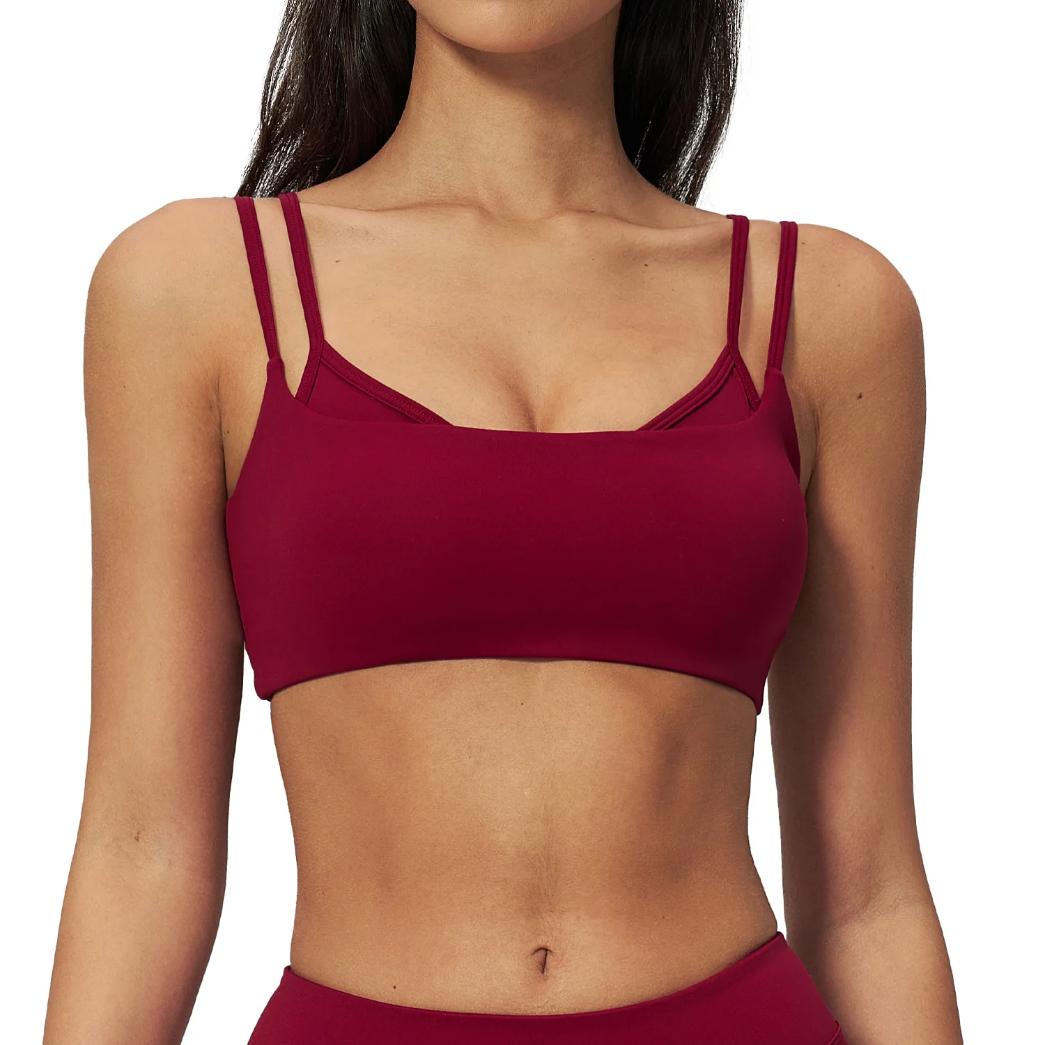 

Maxdutti Naked Double Strap Yoga Vest With Chest Mat, Thin Strap Sports Underwear, Fitness Bra, Beautiful Back Style