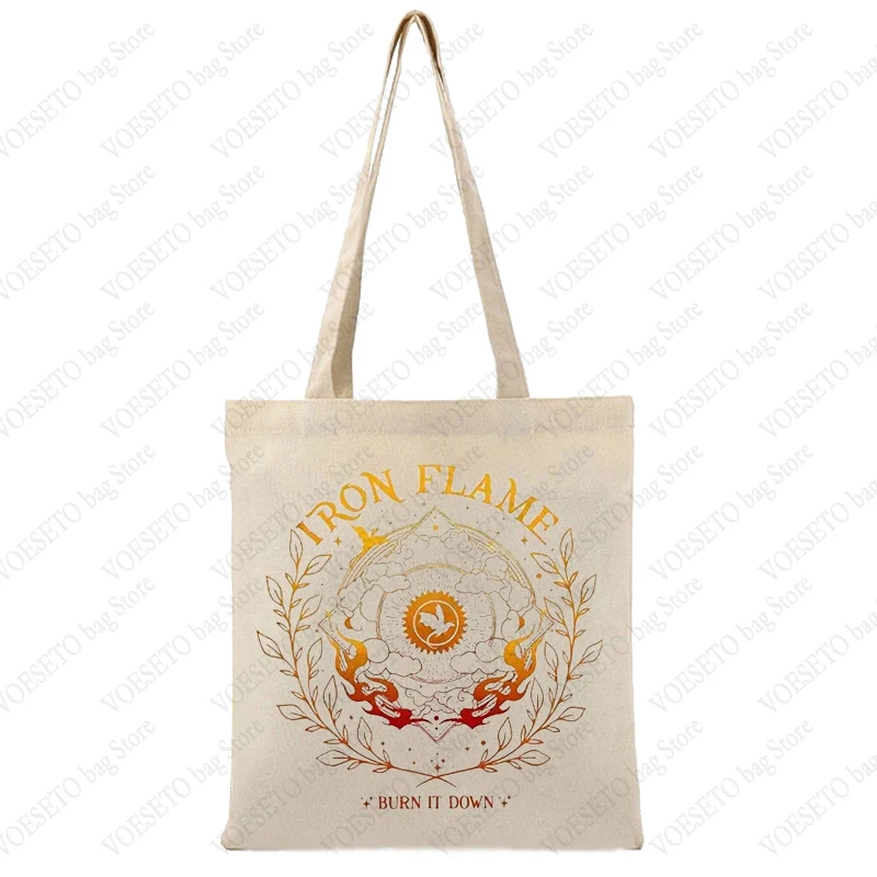 Borsa Tote in tela con motivo a fiamma di ferro Burn It Down borsa per la spesa con grafica miglior regalo per borse a tracolla riutilizzabili per