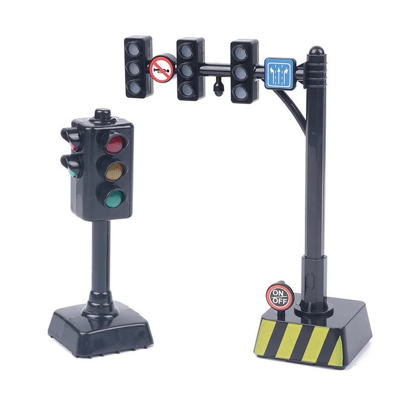 Traffic Lights Model Simulation Mini Plastic Parking Scene Signal Lamp Early Education Learning Toys Play House Accessories