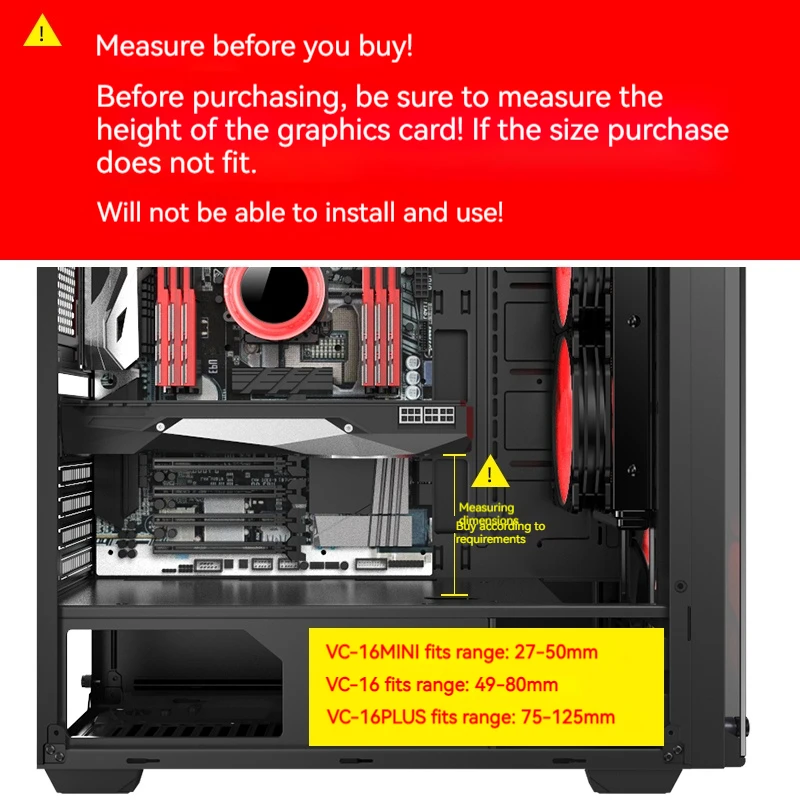 Universal Expansion Graphics Card GPU Holder Vertical Adjustable Telescopic Rotating Bracket Magnetic Stand Video Card Bracket