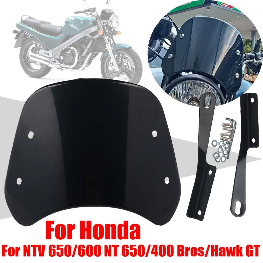 For Honda NTV650 NTV600 NTV 650 600 NT650 NT400 Bros NT 650 400 Hawk GT Accessories Retro Windscreen Windshield Wind Deflector