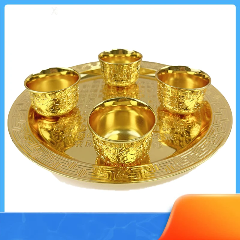 Golden Momofuku tea set tea table Kung fu tea cup teapot set decoration