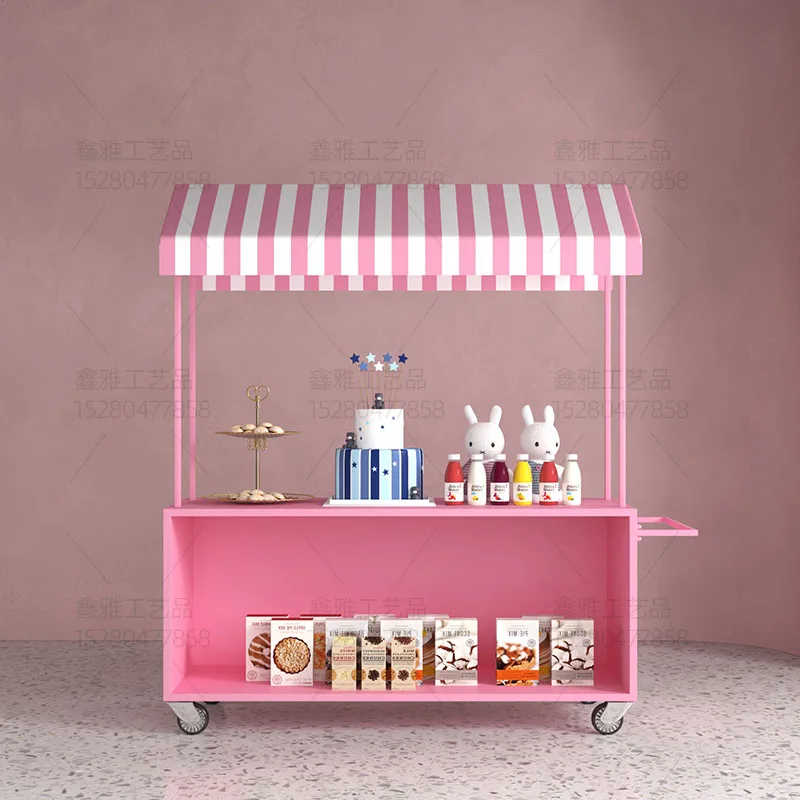 

Mobile wrought iron outdoor float night market cart display cart square market stall car Internet celebrity promotional car