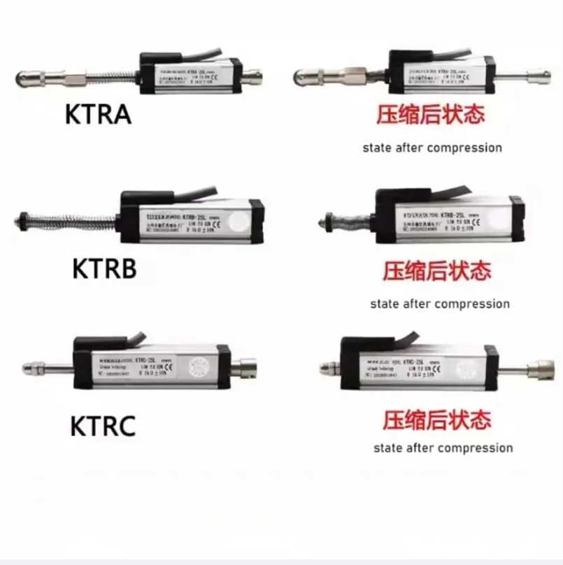 10-200mm Self-rebound Spring Return Linear Potentiometer KTR Mini Automatic Reset Displacement Ruler Electronic Position Sensor