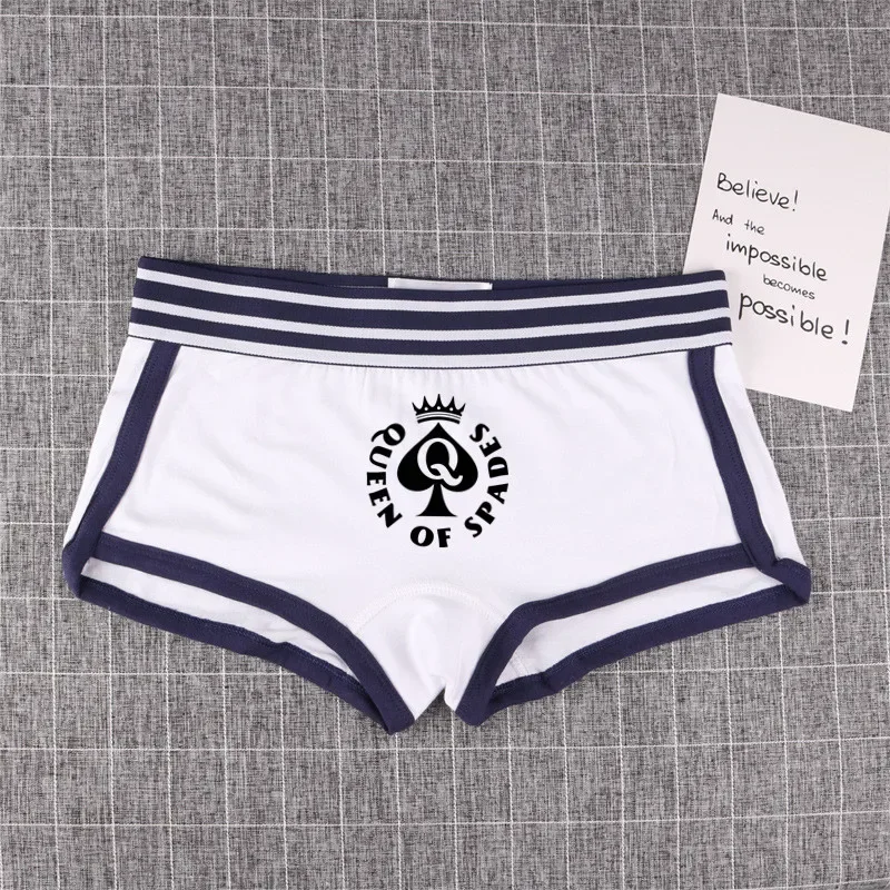 Cute Girl Panties Queen of Spades Female Cotton BoyShort QOS Underwear for Women Breathable Womens Intimates Physical Shooting - view 4