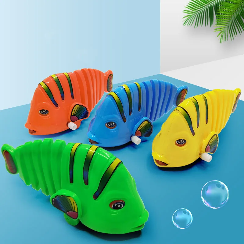 1pcs Creative Windup Swinging Fish Toy For Kids Fashion Classic Wind Up Toys Cute Cartoon Animal Small Fishes Toddler Toys