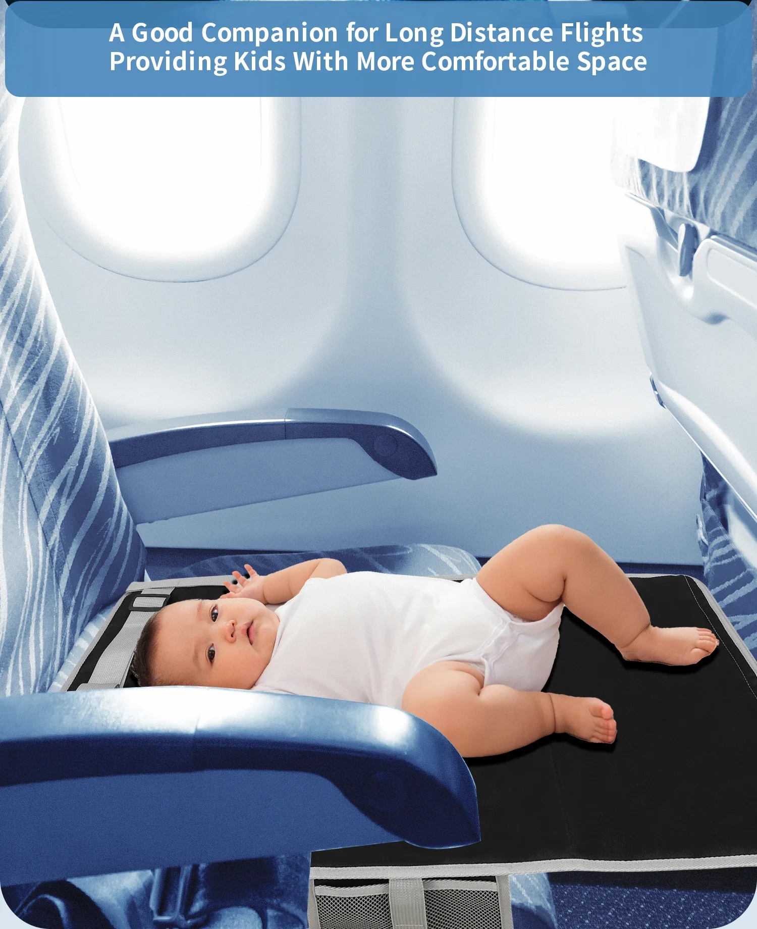INSULAR Kinder Flugzeug Sitz Extender Kissen Tragbare Sitz Verlängern Pad Kind Hängematte Reise Bett Faltbare Fußstütze Reise Essentials