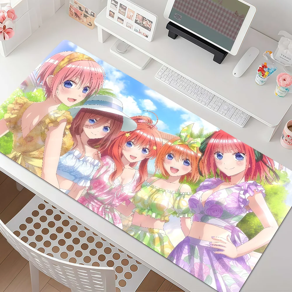 Anime Mouse Pad Gamer XXL Keyboard Mat Orange Hair Girl Summer Ocean Wave Palm Tree Anime Office Gaming Home Desk