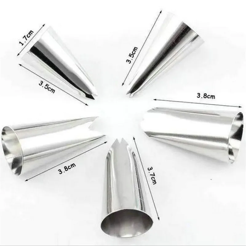 5Pcs/set Leaves Nozzles Stainless Steel Icing Piping Nozzles Tips Pastry Tips For Cake Decorating Pastry Fondant Tools