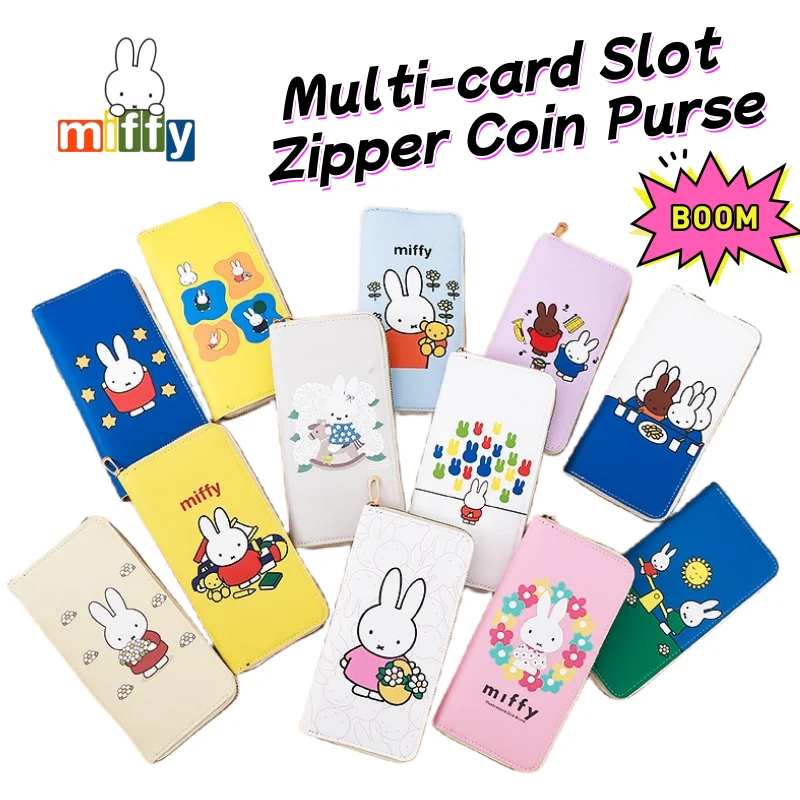 New Miffy Rabbit Cute Wallet High Color Value Creative Distinctive Multi Card Zipper Coin Purse Cartoon Pattern Outdoor Portable