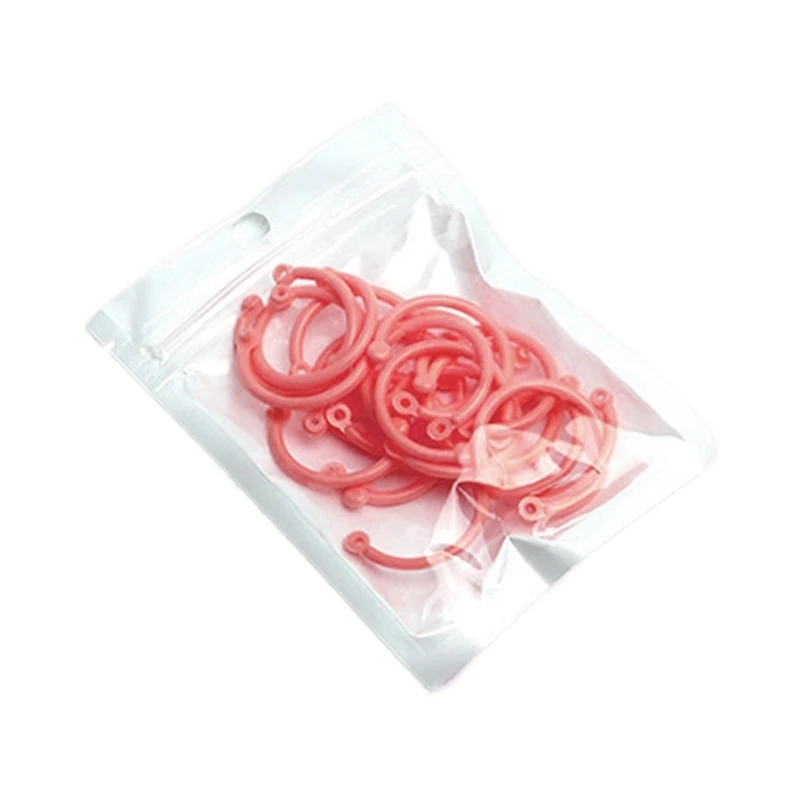 10/ 15 / 30 Pcs Loose Leaf Rings Multi-Color Binder Rings Flexible Plastic Book Rings for Scrapbook Notebook Keychain