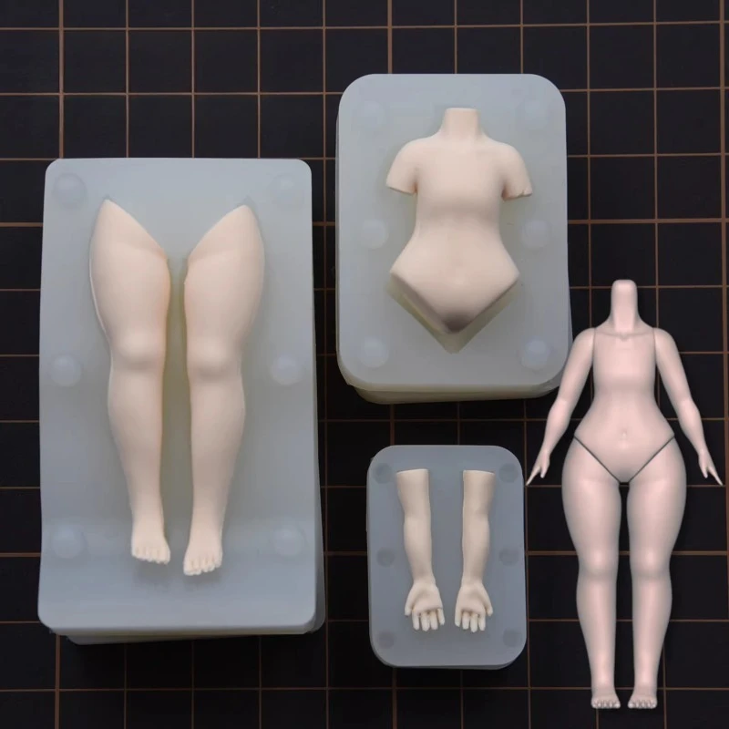 Super Light Clay Q-version Cartoon Doll Slightly Plump Body Silicone Mold DIY Animated Characters Body Contours Making Tools