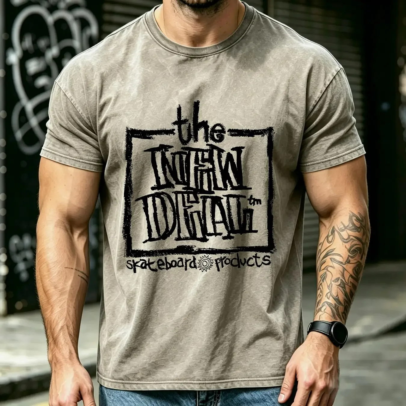 washed T Shirt The New Deal Skateboard Products retro skateboarding designs long or short sleeves vintage Washed homme