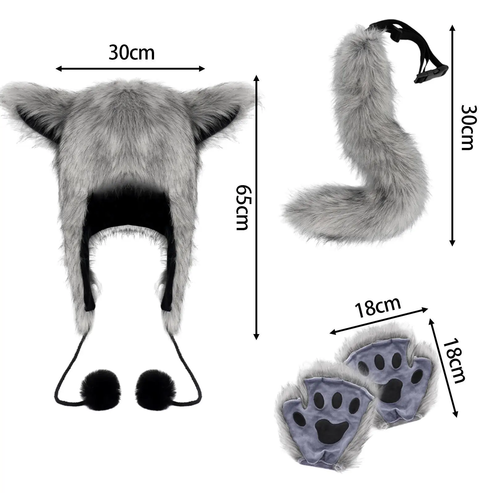 Set di costumi per animali Guanti per zampe da donna per spettacoli teatrali Vacanze di Halloween