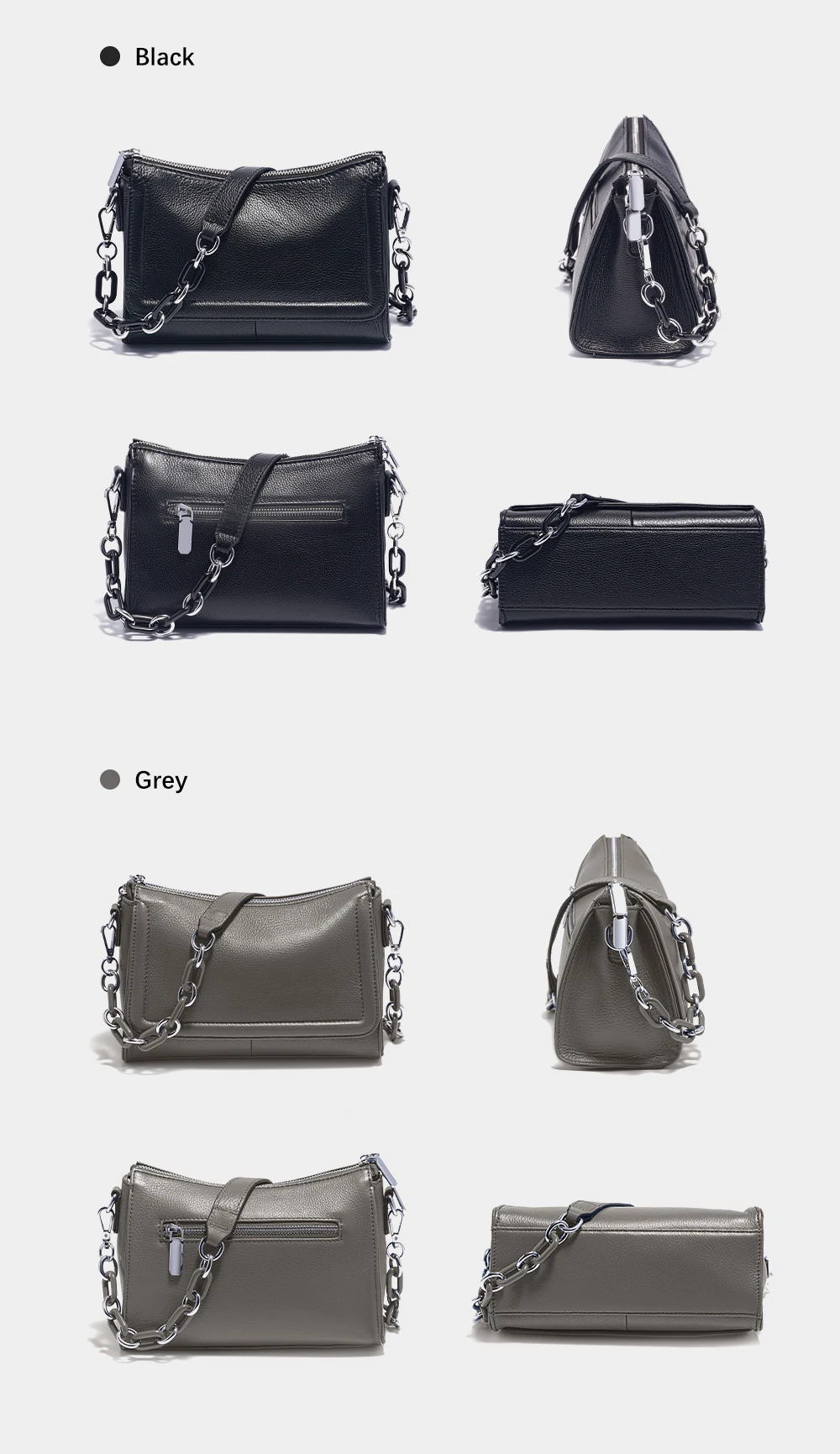 Zency Acryl-Ketten-Handtasche aus weichem Leder mit Tragegriff, luxuriöse kleine Unterarm-Umhängetasche für Damen, weiß, modische Schultertasche – Detail 13
