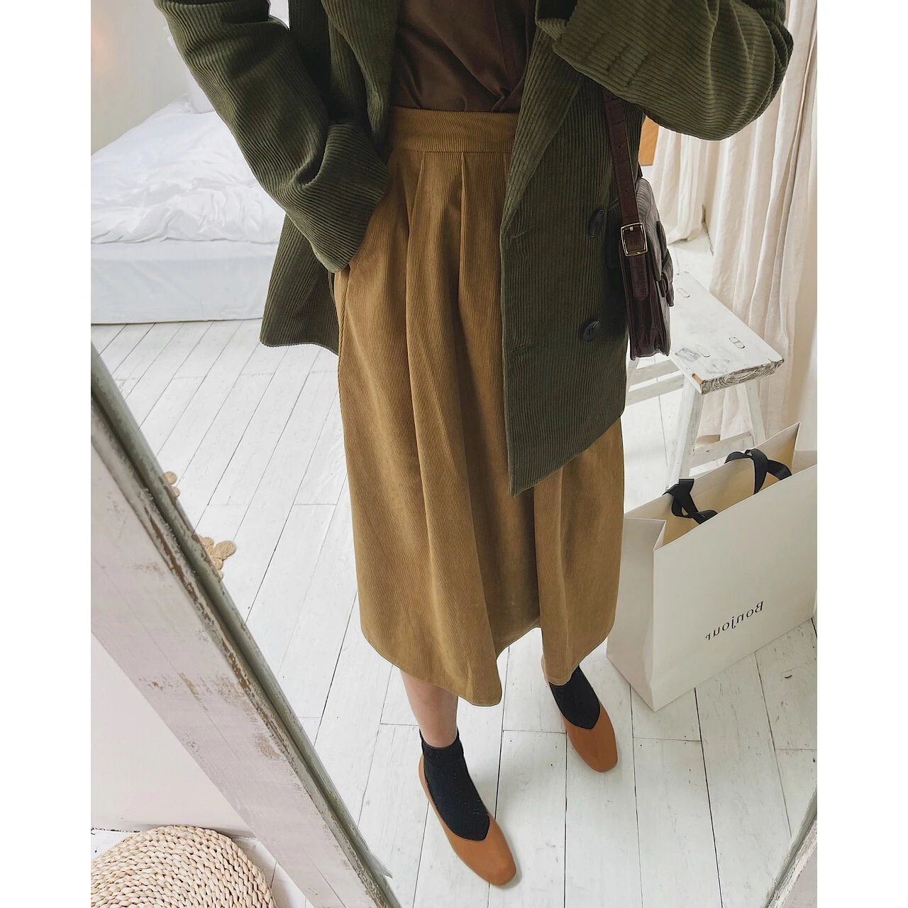 2022 High-Waisted Midi Long Skirt Y2k New Woman Corduroy Goth Autumn Korean Fashion Clothes Emo Vintage Boho Suits Free Shipping