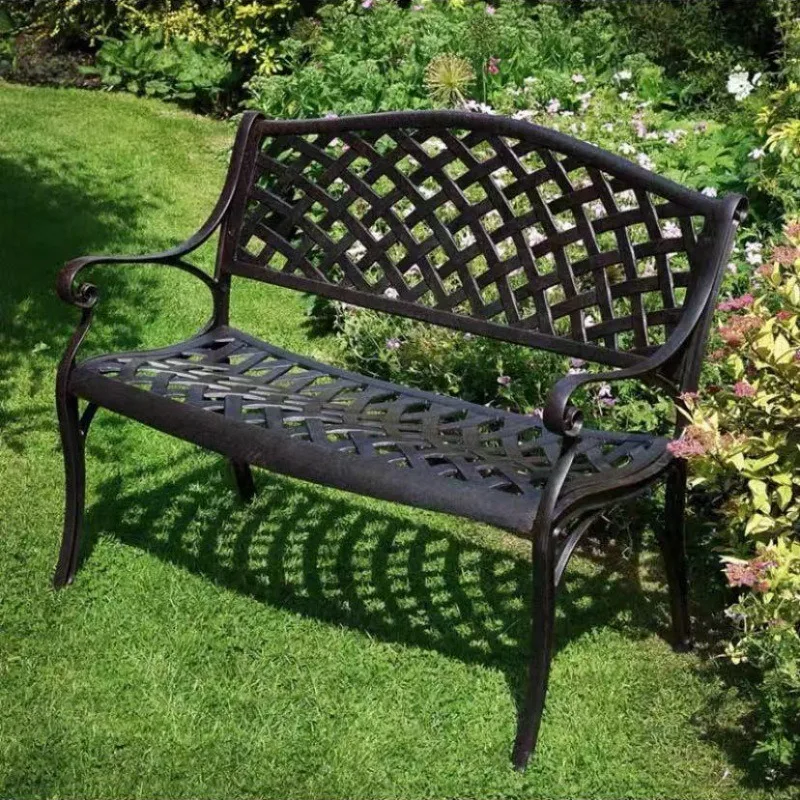 Outdoor benches, park waiting chairs, outdoor cast aluminum community resting backrest benches