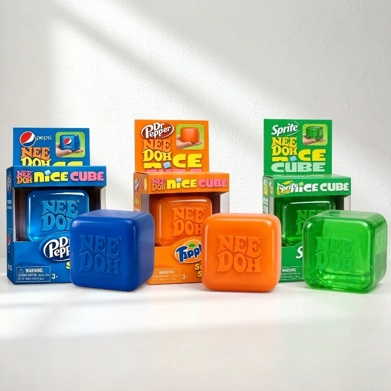 Schylling NeeDoh Nice Cube, Sensory Anti-Stress Block, Soft Squishy Stress Relief Fidget Toy, Ideal Souvenir Gift for Kids