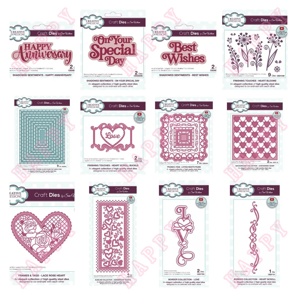 Metal Cut Dies Stained Glass Rose Heart Wishes Scrapbook Diary Decoration Paper Craft Embossing Template DIY Greet Card Handmade