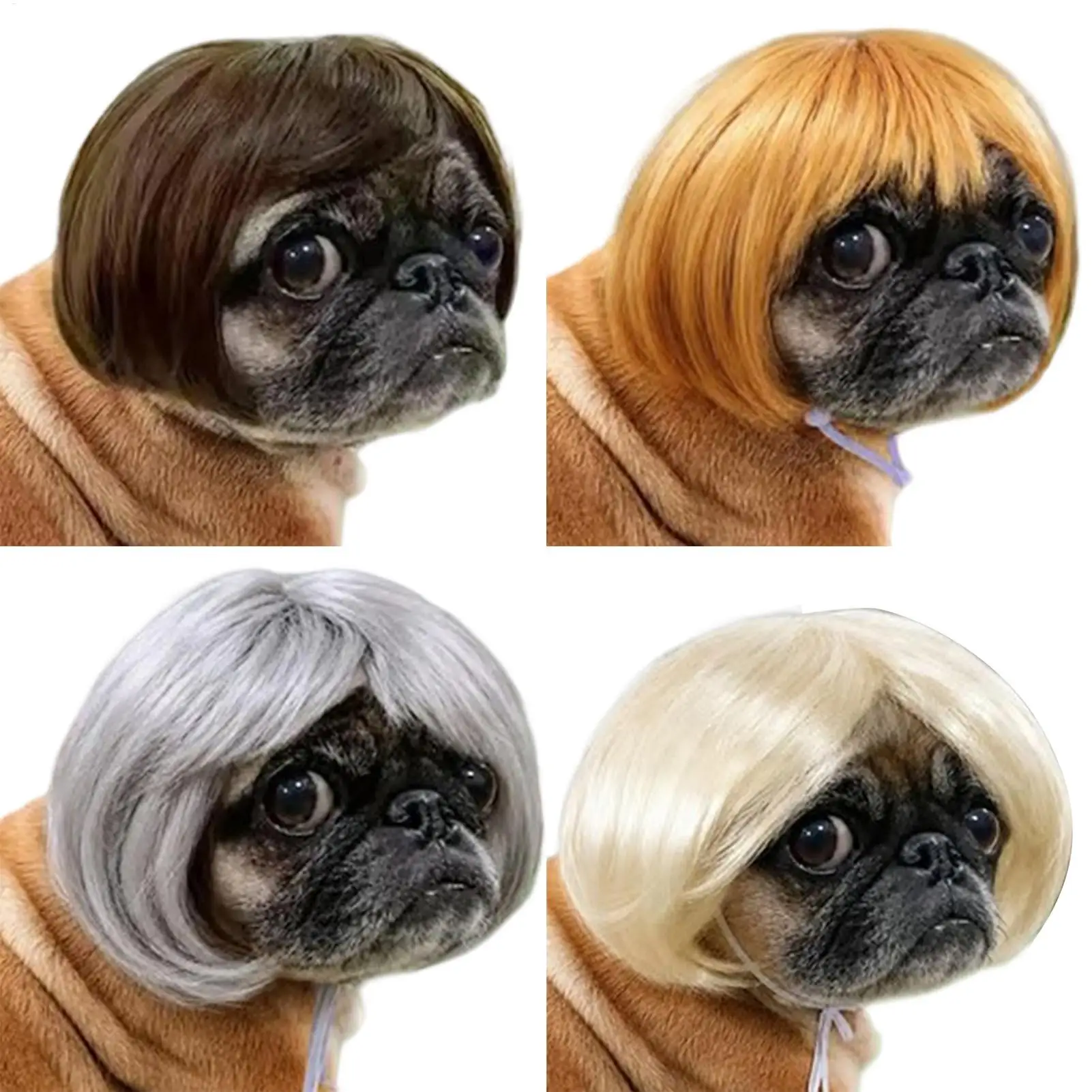 Haustierperücke, Hundeperücke, lustige Haustierperücke, Halloween-Haustierzubehör, lockiges Haar, glattes Haar, Katzenperücke, kann individuell gestaltet werden, Haustierbedarf. – Detail 2
