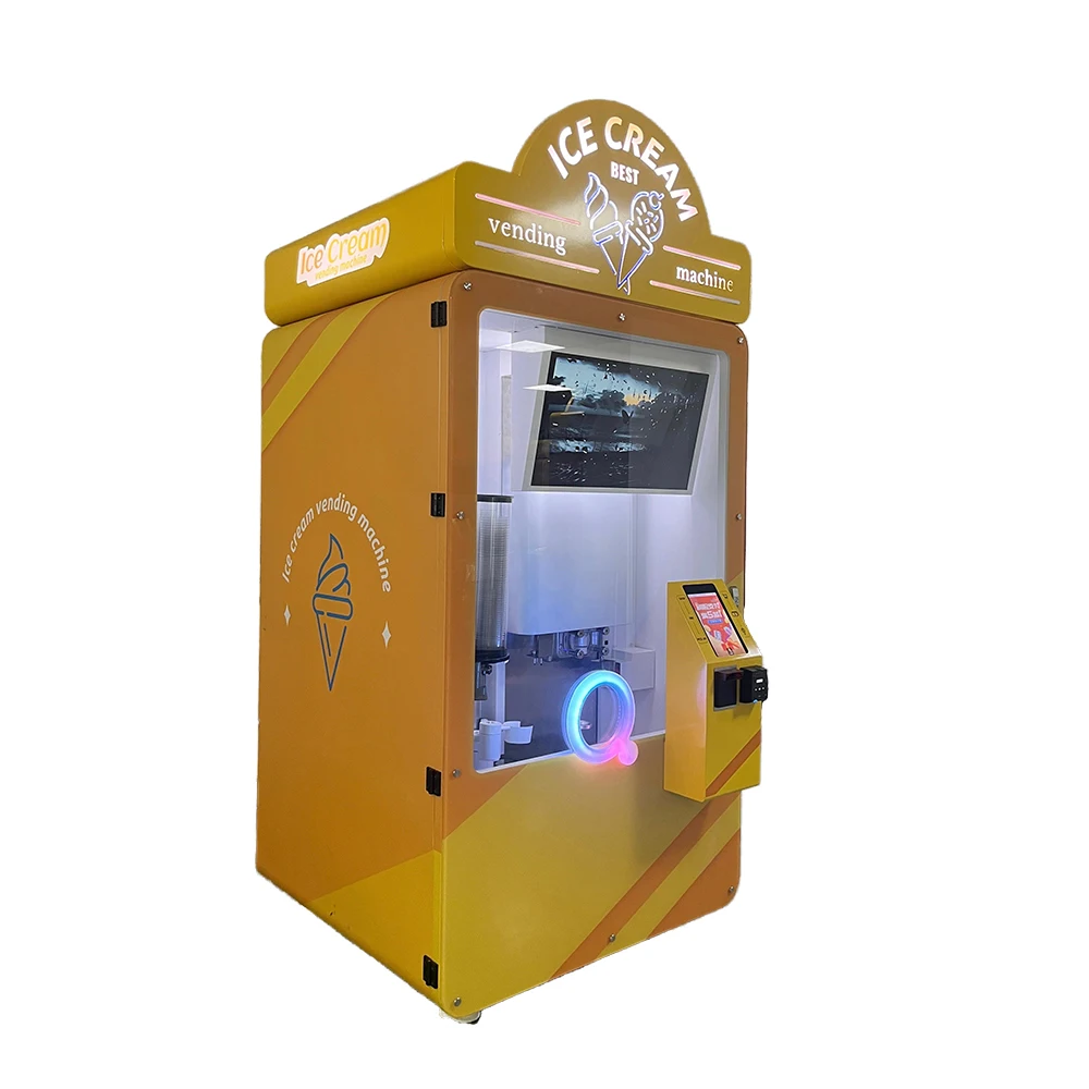 Customized Outdoor Smart Ice Cream Machine New Commercial Automatic Soft Ice Cream Vending Machine