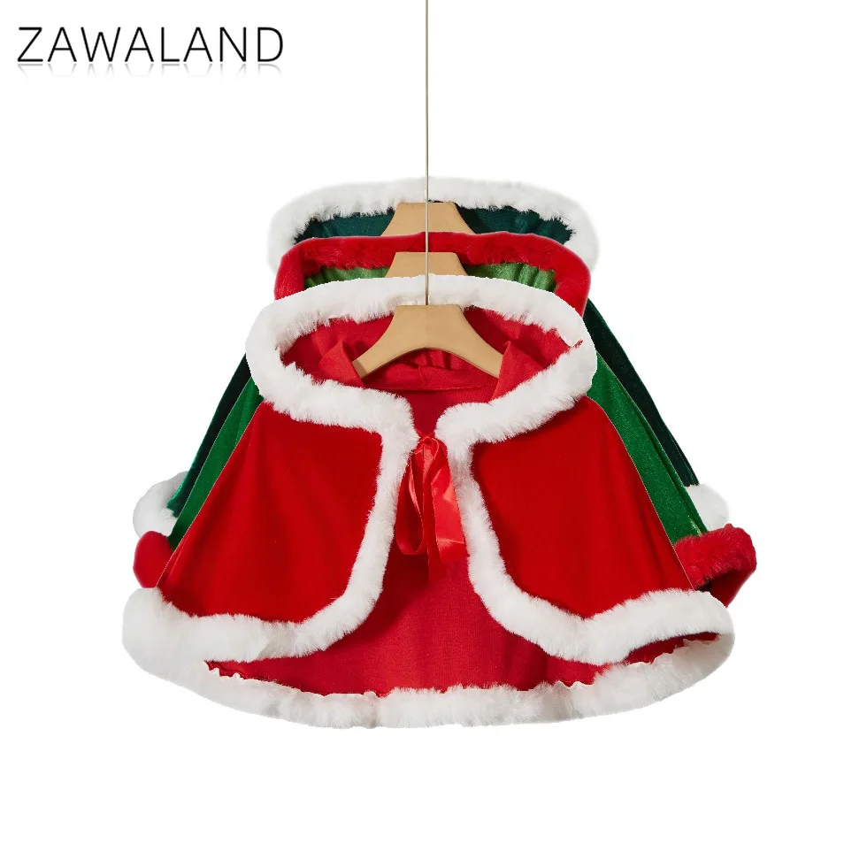 

Red Green Velvet Cosplay Cloak For Woman Christmas Lace Up Hooded Cape Xmas Stage Performance Short Cloak Adult Festival Costume